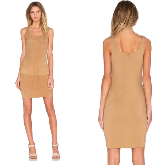Bailey 44 ‘Nomad’ leather fitted mini dress camel - Picture 2 of 9
